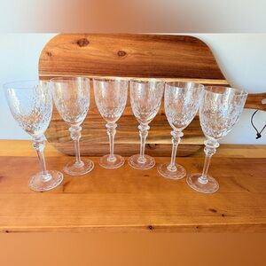Rogaska Gallia Crystal Water Goblets - Set of 6 - Stunning Discontinued Pattern